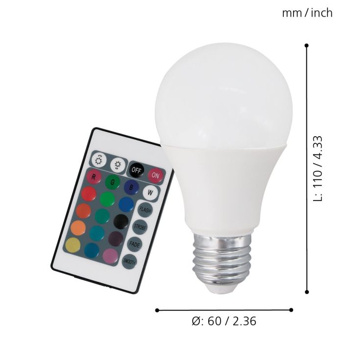 EGLO Bulb lightbulb LM-E27-A60 RGBW 7,5W INKL.FERNBED
