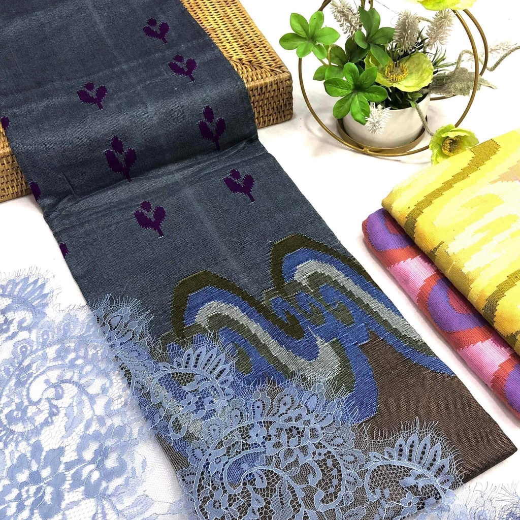 အမရပူရလက်ကော်တစ်ကြိုးဖူးချိတ်လုံချည်နှင့်ပြင်သစ်ဇာ ဝမ်းဆက်(၂ကိုက်+၁ကိုက်)