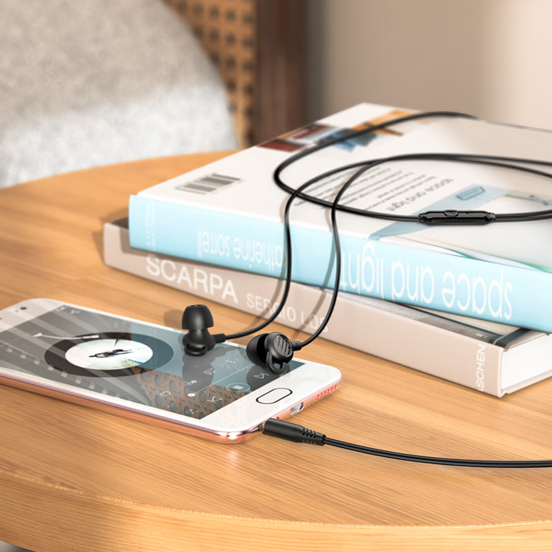 Hoco Wired earphones 3.5mm “M89 Comfortable” with mic