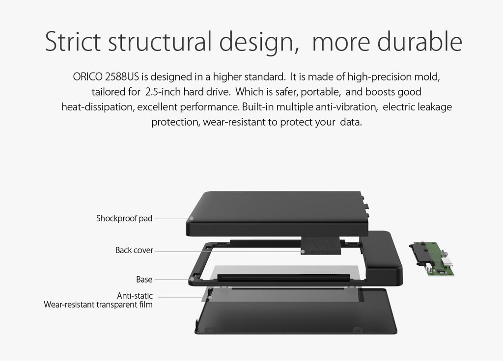 ORICO 2.5-Inch Hard Drive Enclosure (258US3)