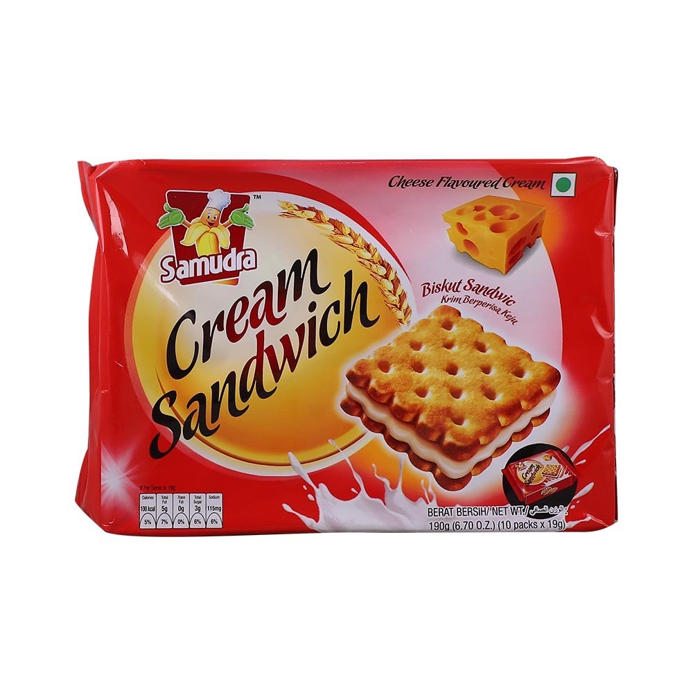 Samudra Cream Sandwich Cheese Flavoured (190G)