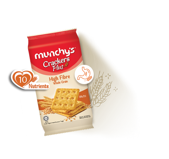Munchy's Crackers Plus High Fibre Whole Grain