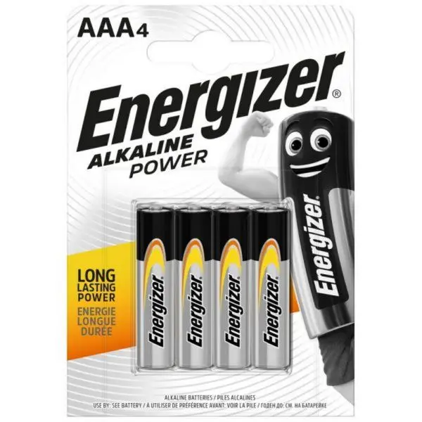 [BSOESBTGNALBAAAMN2400] Energizer  Alkaline Batteries AAA MN2400 LR03 Pack of 4 ( 1.5V)