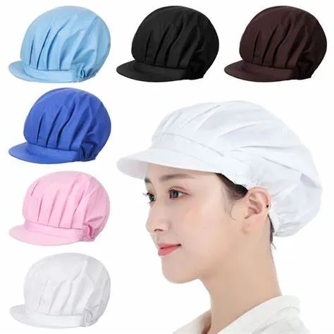 Polyester-cotton chef caps (Blue)