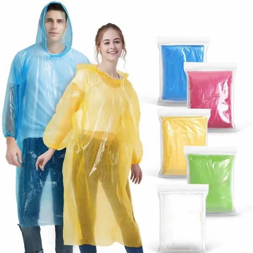 Unisex Plastic Rain Coat (Disposable Temporary Raincoat For Emergency use) (Blue)