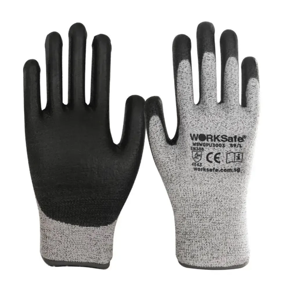 WORKSAFE PU3003 CUT 5 SAFETY GLOVES CUT-RESISTANT GLOVES