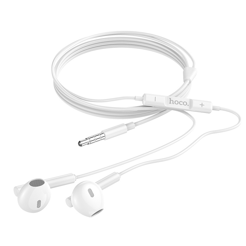 Hoco Wired earphones 3.5mm “M64 Melodious” with microphone (White)
