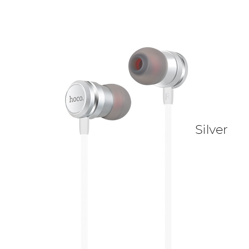 Hoco Wired earphones 3.5mm “M16 Ling sound” with microphone (Silver)