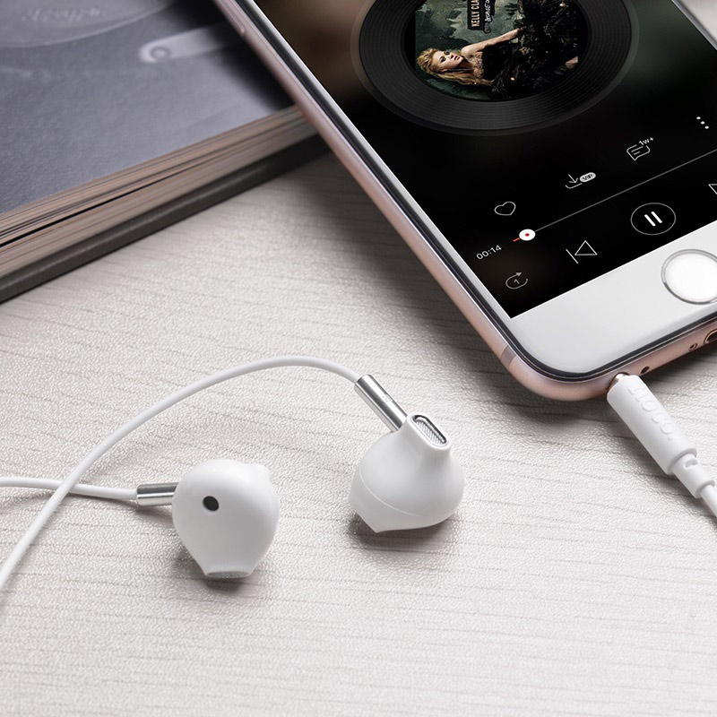 [PROD-1127-HOC-WHI-9G-TPE-M57-WIR] 

Hoco Wired earphones 3.5mm “M57 Sky sound” with microphone (White)