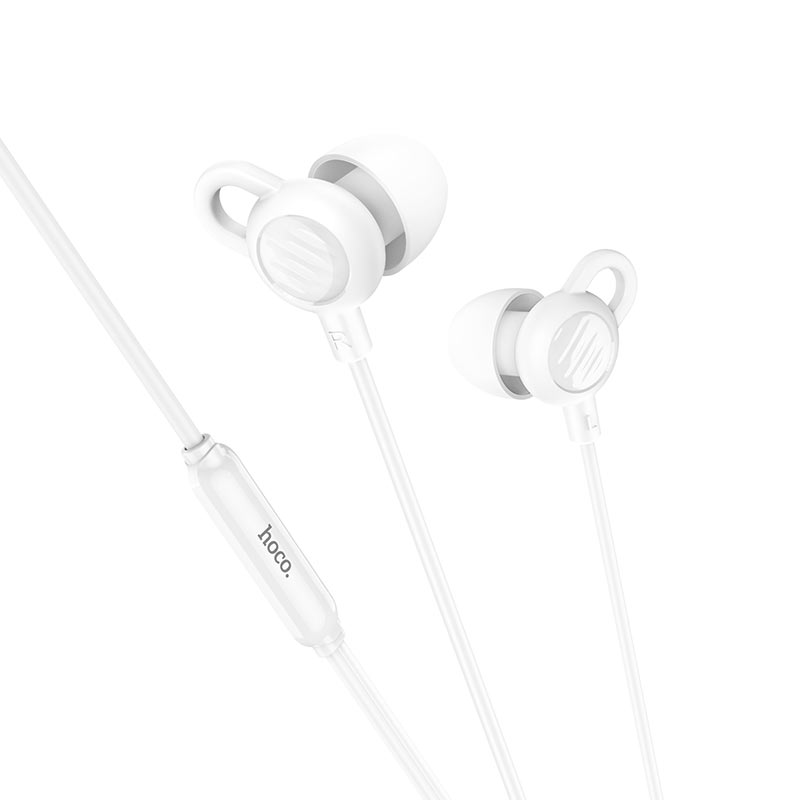 Hoco Wired earphones 3.5mm “M89 Comfortable” with mic (White)