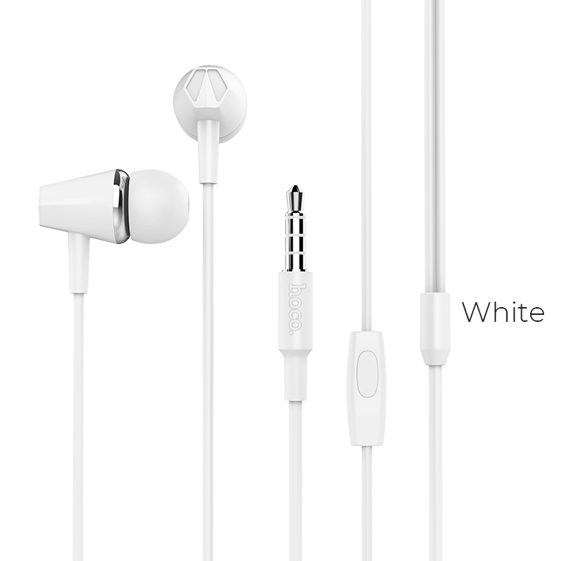 [HMWEHC-M34-WHT] HOCO Wired Earphones “M34 Honor” with microphone (White)