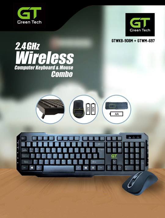 [BSGTWKB908GTWM697] Green Technology - Wireless Keyboard & Mouse Combo GTWKB-908M+GTWM-697