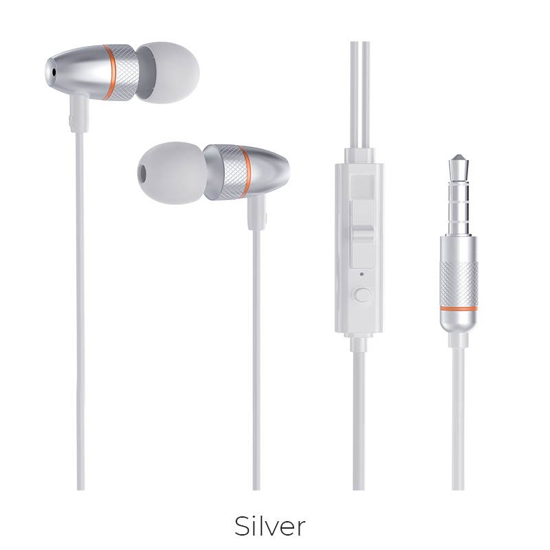 [HMWEHC-M59-SV] HOCO Wired earphones 3.5mm “M59 Magnificent” with microphone (Silver)
