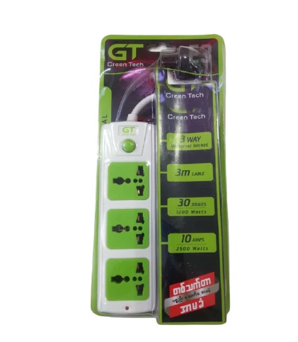 [BSOESKGTGTSE3] Green Technology GTS-E3 3 Way Multi Socket