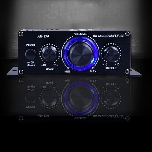 AK170 Mini Audio Power Amplifier/Speaker Amp for Car and Home without bluetooth(Power Cabel and Adaptor doesn't include)