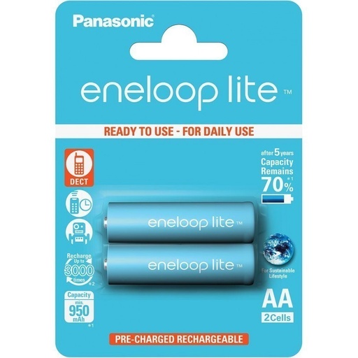 PANASONIC eneloop lite AA 950 mAh single blister 2 pieces